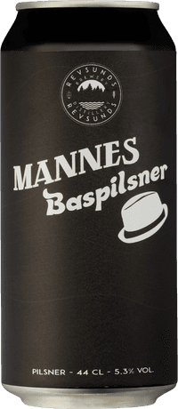 Mannes Baspilsner by Revsunds Brewery, beer label