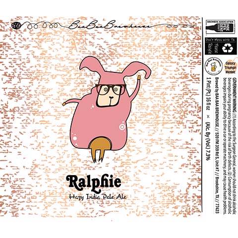 Baa Baa Ralphie Hazy IPA by Baa Baa Brewhouse, beer label