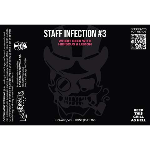 Lovedrafts Staff Infection #3 Wheat by Lovedrafts Brewing Co., beer label