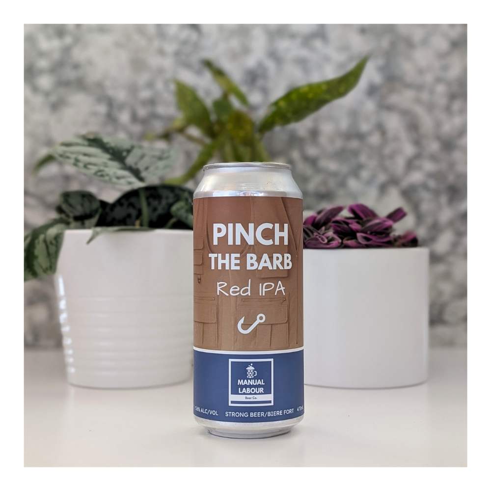 Pinch the Barb Red IPA by Manual Labour Beer Co., beer label