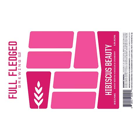 Full Fledged Hibiscus Beauty by Full Fledged Brewing Co, beer label