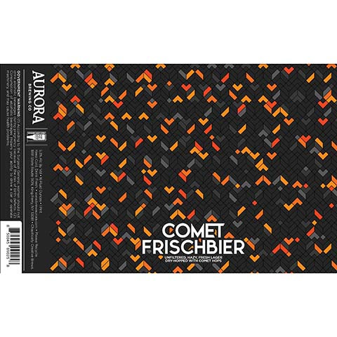 Aurora Comet Frischbier Hazy Fresh Lager by Aurora Brewing Co., beer label