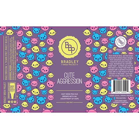 Bradley Brew Cute Aggression Hazy IPA by Bradley Brew Project, beer label