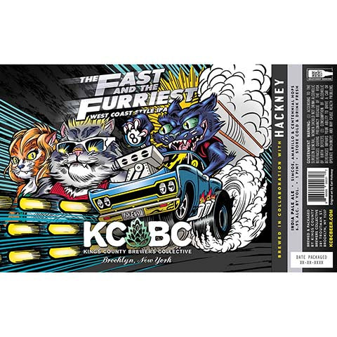 Kings County Brewers Collective The Fast And The Furriest West Coast IPA by Kings County Brewers Collective, beer label