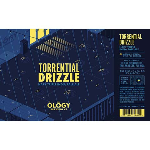 Ology Torrential Drizzle Hazy TIPA by Ology Brewing Co, beer label