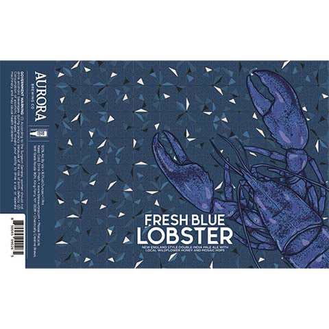 Aurora Fresh Blue Lobster DIPA by Aurora Brewing Co., beer label