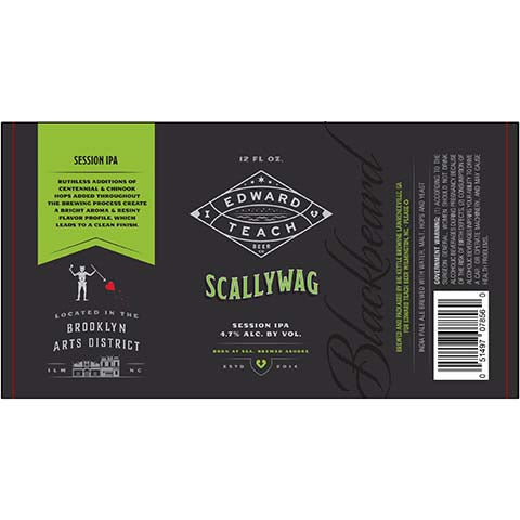 Edward Teach Scallywag Session IPA by Big Kettle Brewing, beer label