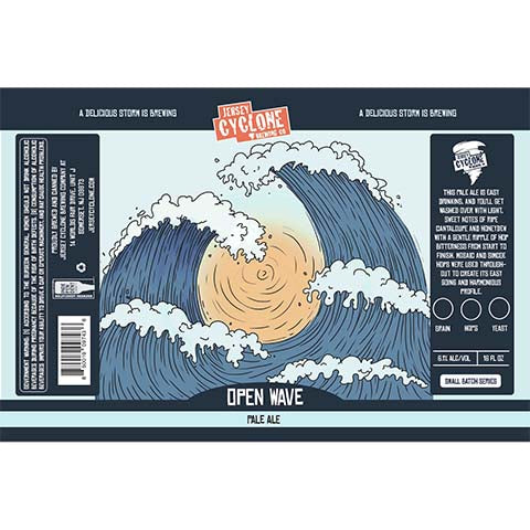 Jersey Cyclone Open Wave Pale Ale by Jersey Cyclone Brewing Company, beer label