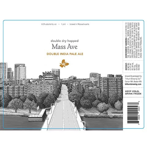 Trillium DDH Mass Ave DIPA by Trillium Brewing, beer label
