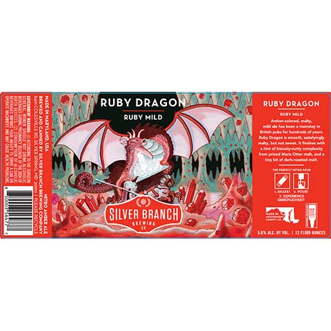 Ruby Dragon Ruby Mild Ale by Silver Branch Brewing, beer label