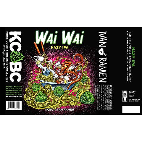 Kings County Brewers Collective Wai Wai Hazy IPA by Kings County Brewers Collective, beer label