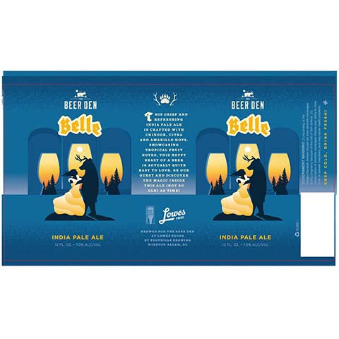 The Beer Den Belle IPA by The Beer Den Cavern, beer label