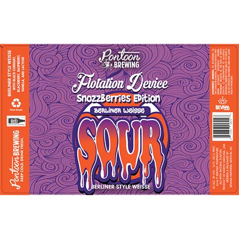 Pontoon Flotation Device Snozzberries Edition Sour by Pantoon Brewing, beer label
