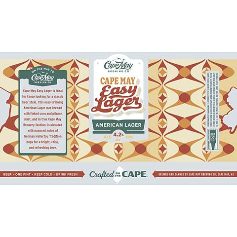 Cape May Easy Lager by Cape May Brewing Company, beer label