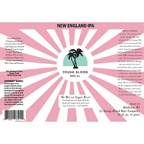 Young Blood We Met on Sugar River IPA by Young Blood Beer Co., beer label