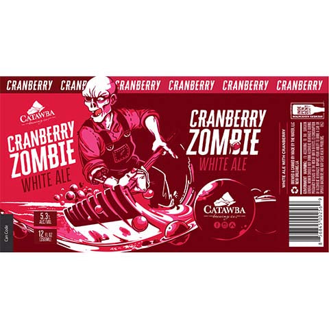 Catawba Cranberry Zombie White Ale by Catawba Brewing Co, beer label