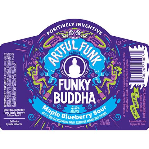Funky Buddha Artful Funk Maple Blueberry Sour Ale by Funky Buddha Brewery, beer label