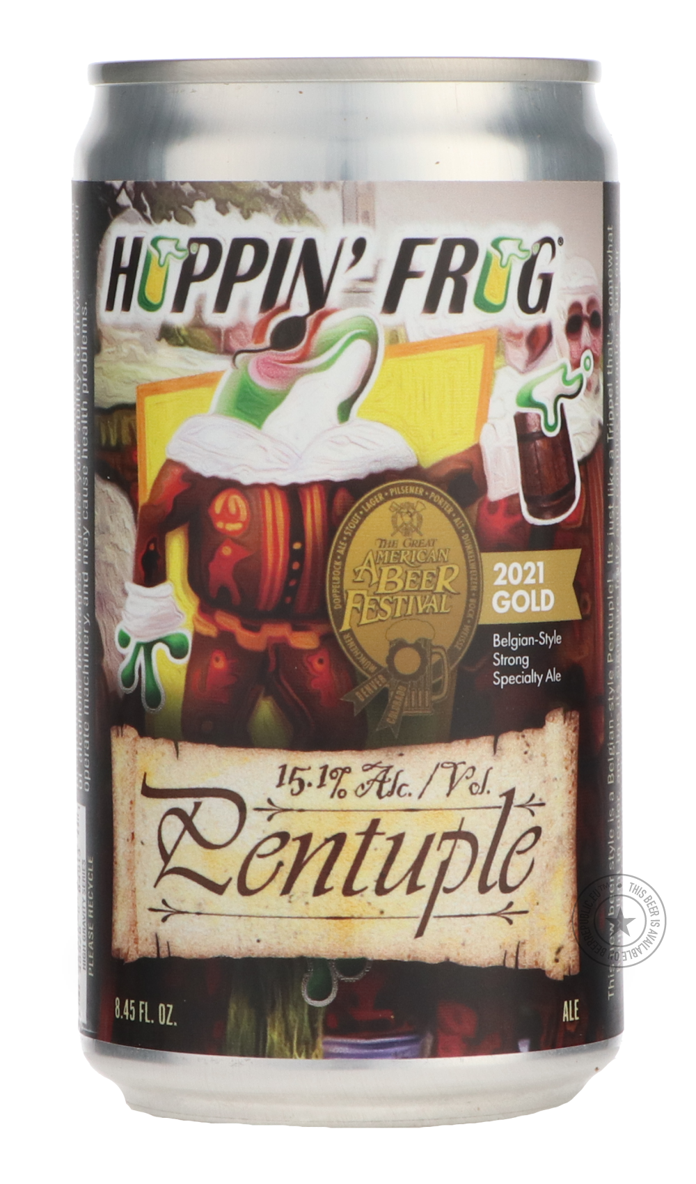 Pentuple by Hoppin' Frog, beer label