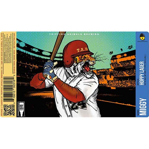 Tripping Animals Miggy Hoppy Lager by Tripping Animals Brewing Co., beer label