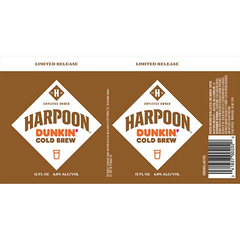 Harpoon Dunkin' Cold Brew Porter by Harpoon Brewery, beer label