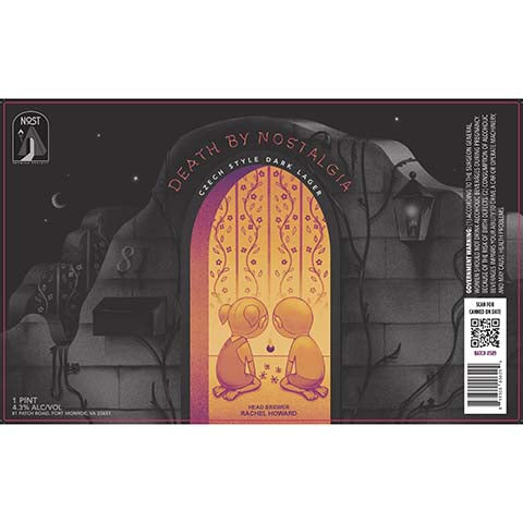 Nost Death By Nostalgia Dark Lager by Nost Brewing Project, beer label