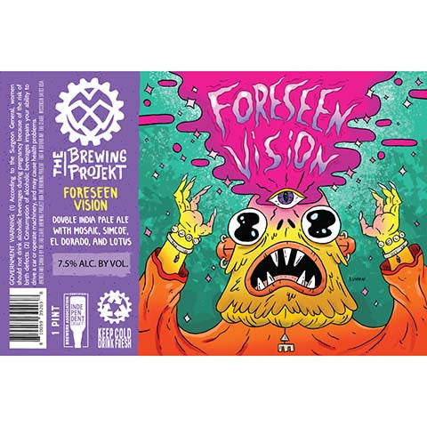 The Brewing Projekt Foreseen Vision DIPA by The Brewing Projekt, beer label