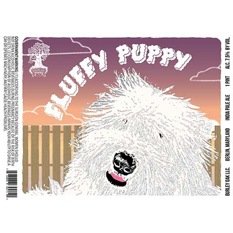 Burley Oak Fluffy Puppy IPA by Burley Oak Craft Brewery, beer label
