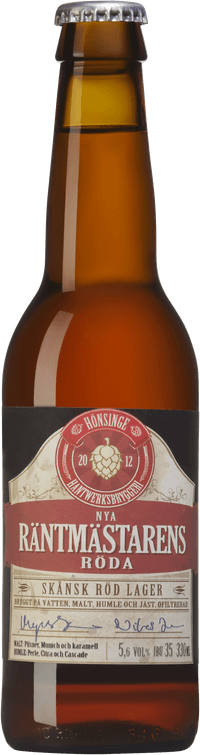 Nya Räntmästarens Röda by Hönsinge Hantwerksbryggeri, beer label
