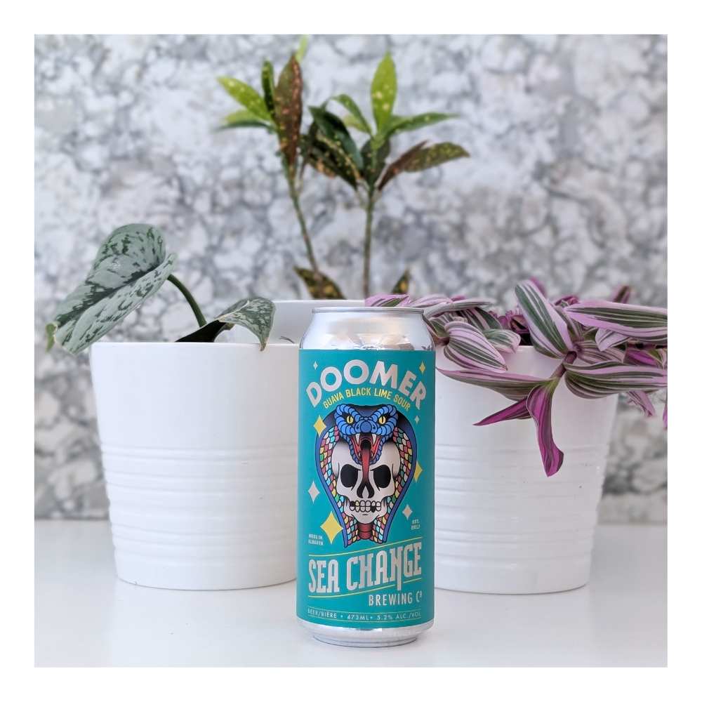 Doomer Guava Black Lime Sour by Sea Change Brewing Co., beer label