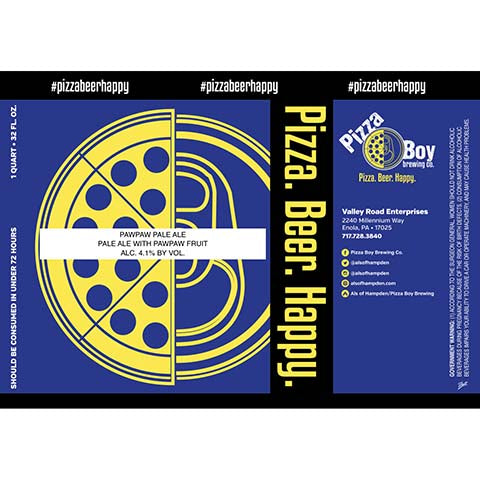 Pizza Boy Pawpaw Pale Ale by Pizza Boy Brewing Co, beer label