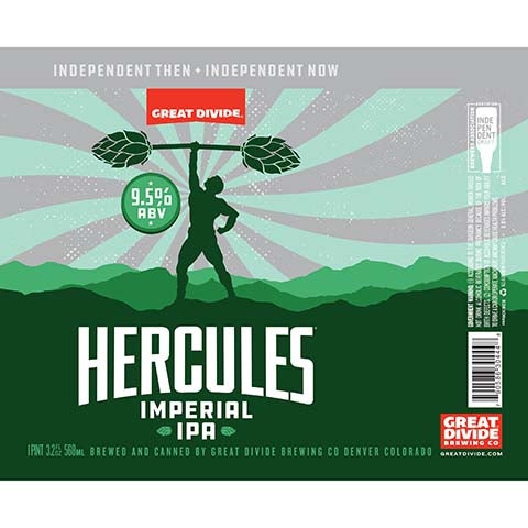 Great Divide Hercules Imperial IPA by Great Divide Brewing Co, beer label
