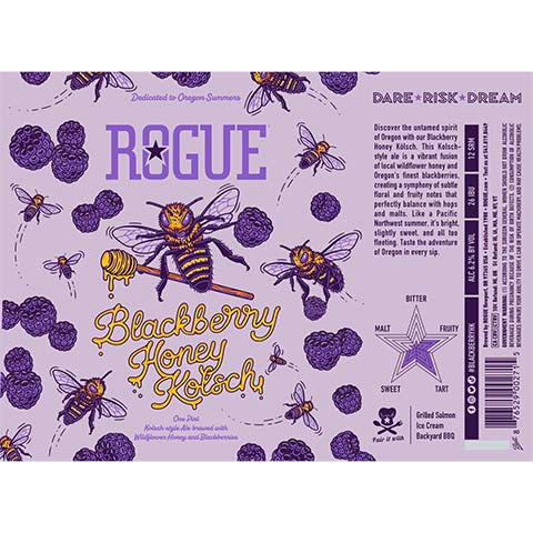 Rogue Blackberry Honey Kolsch by Rogue Ales Brewery, beer label