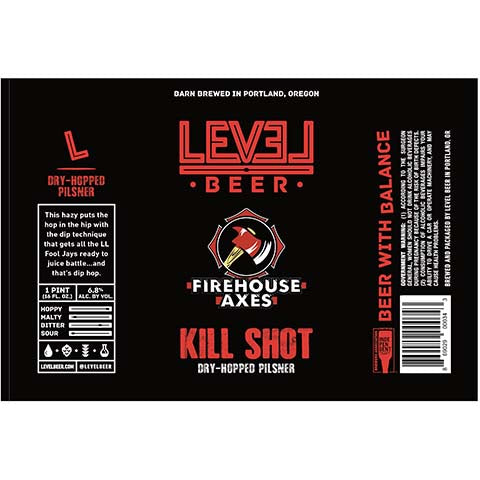 Level Beer Kill Shot Pilsner by Level Beer, beer label