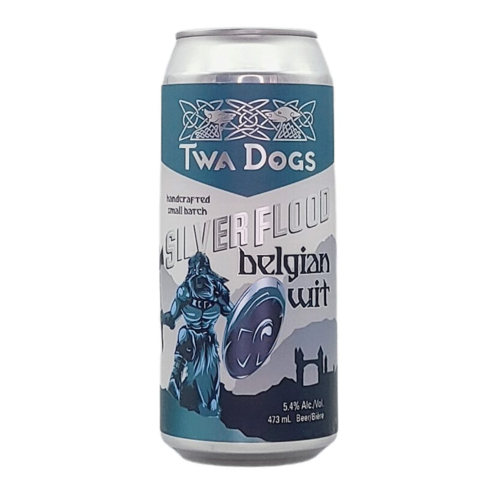 Silver Flood Belgian Wit by Twa Dogs Brewery, beer label