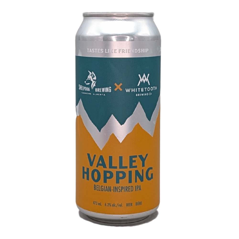 Valley Hopping Belgian IPA by Whitetooth Brewing Co. x Sheepdog Brewing, beer label