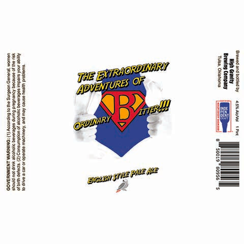 High Gravity The Extraordinary Adventures of Ordinary Bitter!!! Pale Ale by High Gravity Brewing Company, beer label