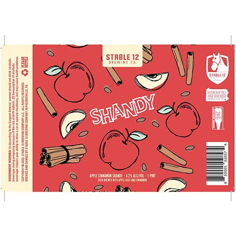 Stable 12 Apple Cinnamon Shandy by Stable 12 Brewing Company, beer label