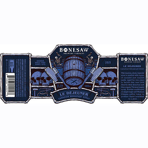 Bonesaw Le Déjeuner Canadian Breakfast Stout by Bonesaw Brewing Co., beer label