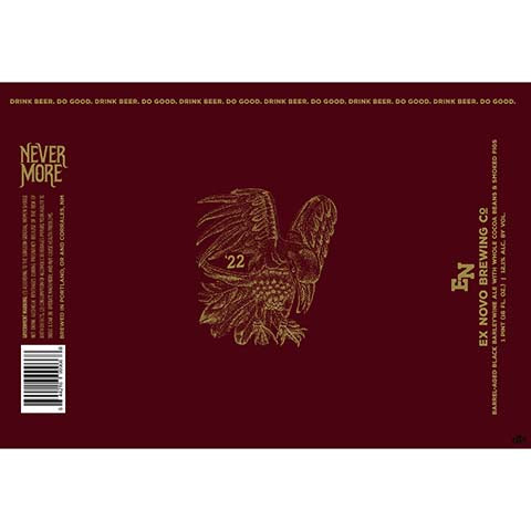 Ex Novo Nevermore '22 Barleywine Ale by Ex Novo Brewing Co, beer label