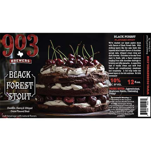 903 Black Forest Stout by 903 Brewers, beer label