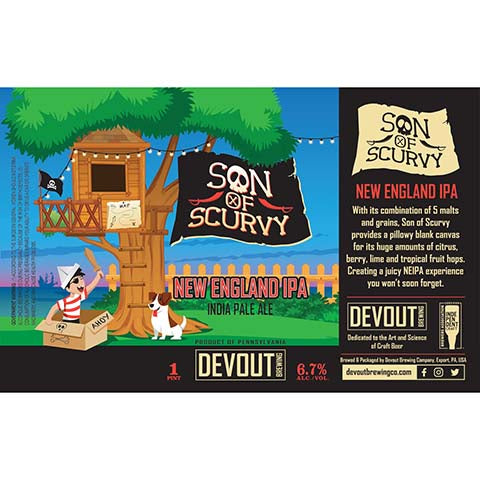 Devout Son Of Scurvy NEIPA by Devout Brewing Company, beer label