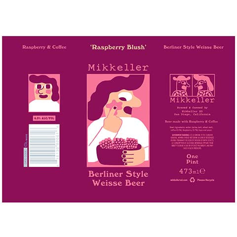 Mikkeller Raspberry Blush Berliner Weisse Beer by Mikkeller, beer label