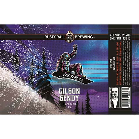 Rusty Rail Gilson Sendy Hazy Sesh IPA by Rusty Rail Brewing, beer label