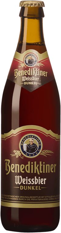 Benediktiner Weissbier Dunkel by Bitburger Braugruppe, beer label