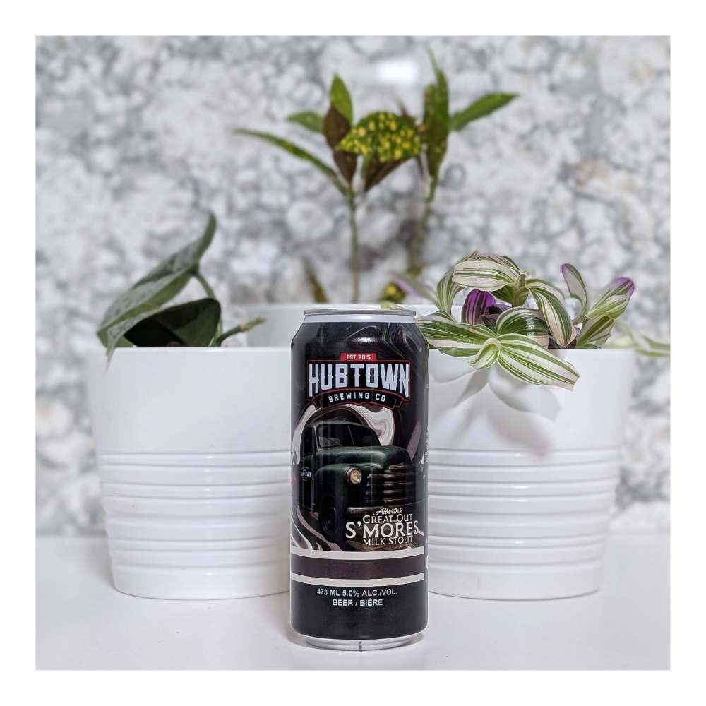 Hub Town Brewing Co. Alberta's Great Out S'mores Milk Stout by Hubtown Brewing, beer label