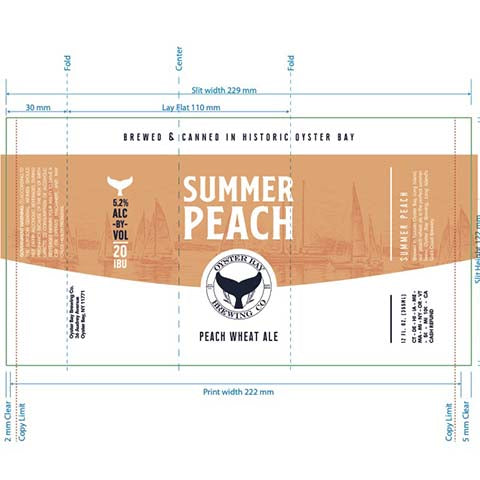 Oyster Bay Summer Peach Wheat Ale by Oyster Bay Brewing, beer label