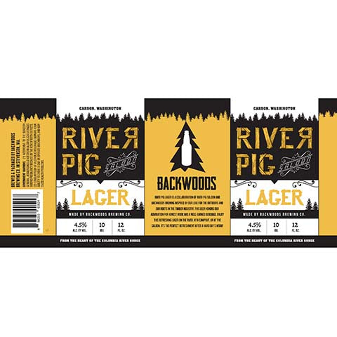 Backwoods River Pig Lager by Backwoods Brewing Co., beer label