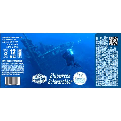 Austin Brothers Shipwreck Schwarzbier by Austin Brothers' Beer Company, beer label