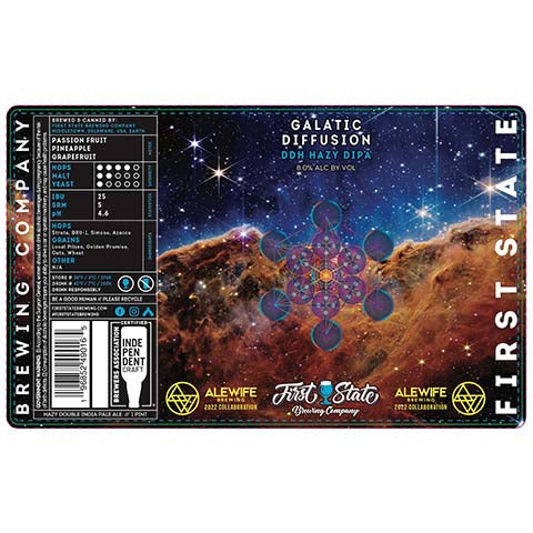 Fair State Galactic Diffusion DDH Hazy DIPA by Fair State Brewing Cooperative, beer label