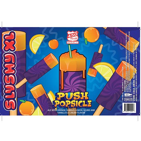450 North SLUSHY XL Push Popsicle Sour by 450 North Brewing Company, beer label